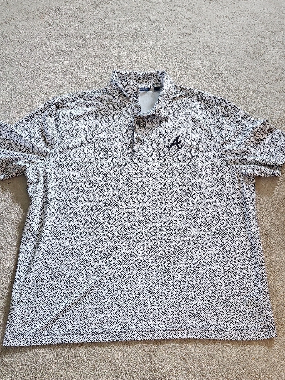 Cutter & Buck Atlanta Braves White Polo and Script 'A' Logo